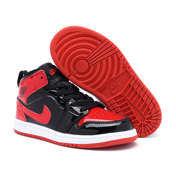 Youth Running Weapon Air Jordan 1 Red/Black Shoes 0010